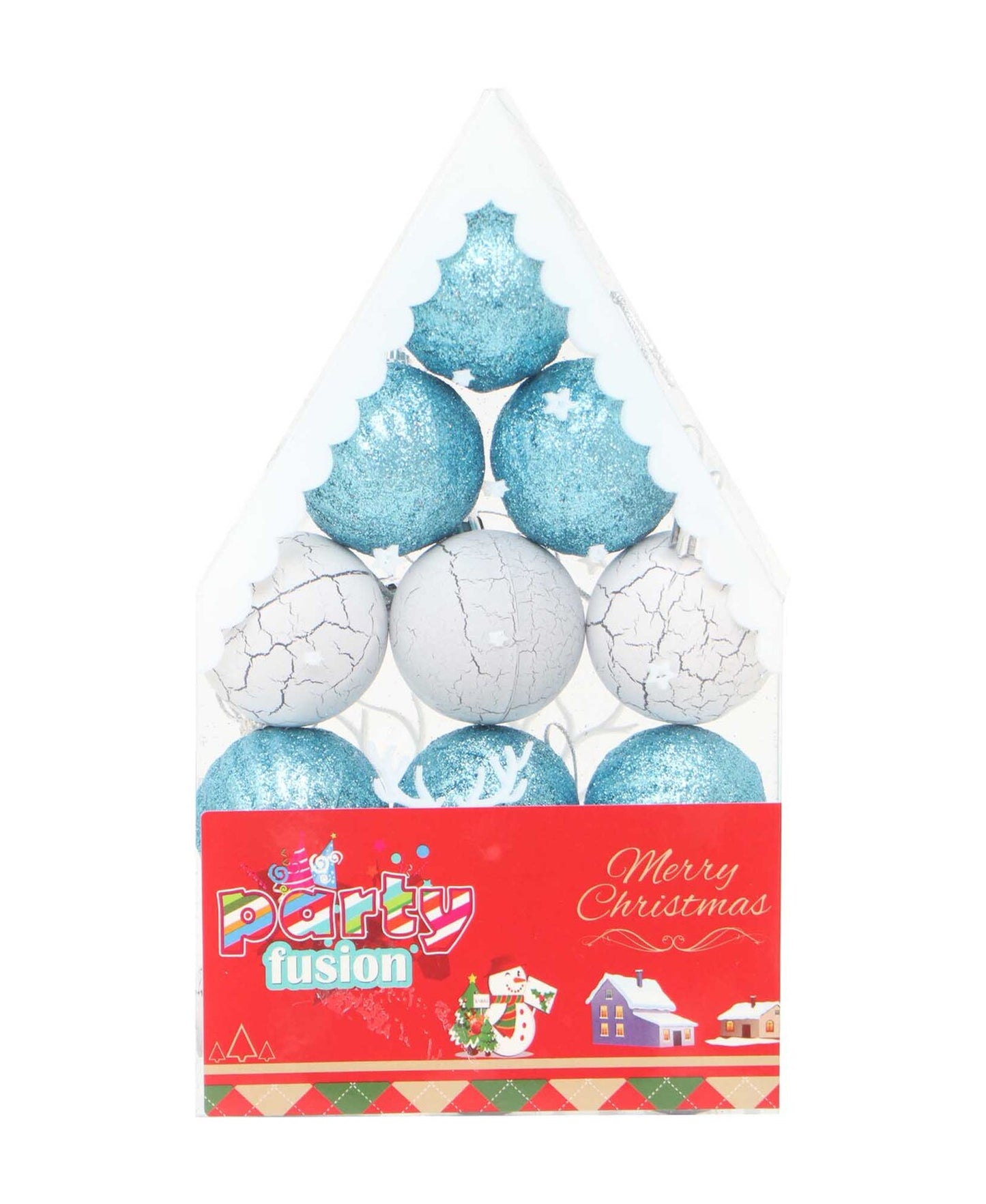 مجموعة كرات زينة عيد الميلاد من بارتي فيوجن، 4 سم، HI2020-077، 12 قطعة متنوعة