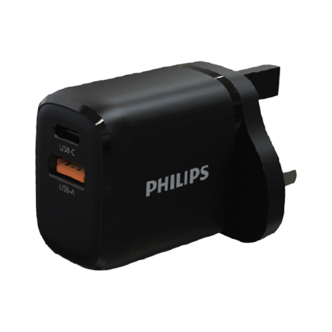 Philips 2 Port USB Wall Charger, 25W, Black, DLP4327CB/68