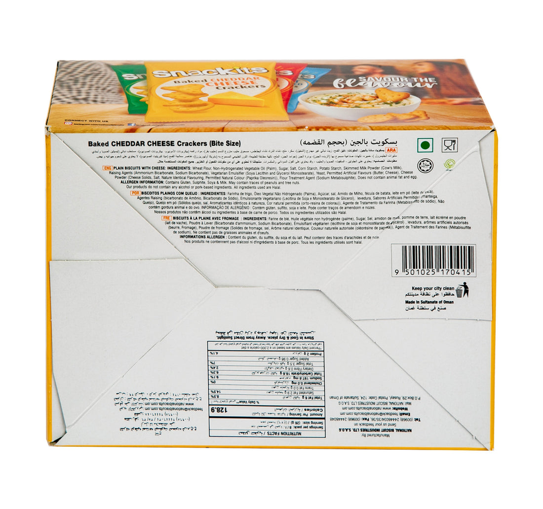 Nabil Snackits Cheddar Cheese Crackers Value Pack 8 x 26 g