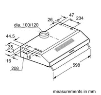 Bosch Under Cabinet Cooker Hood DHU665CGB 60x50