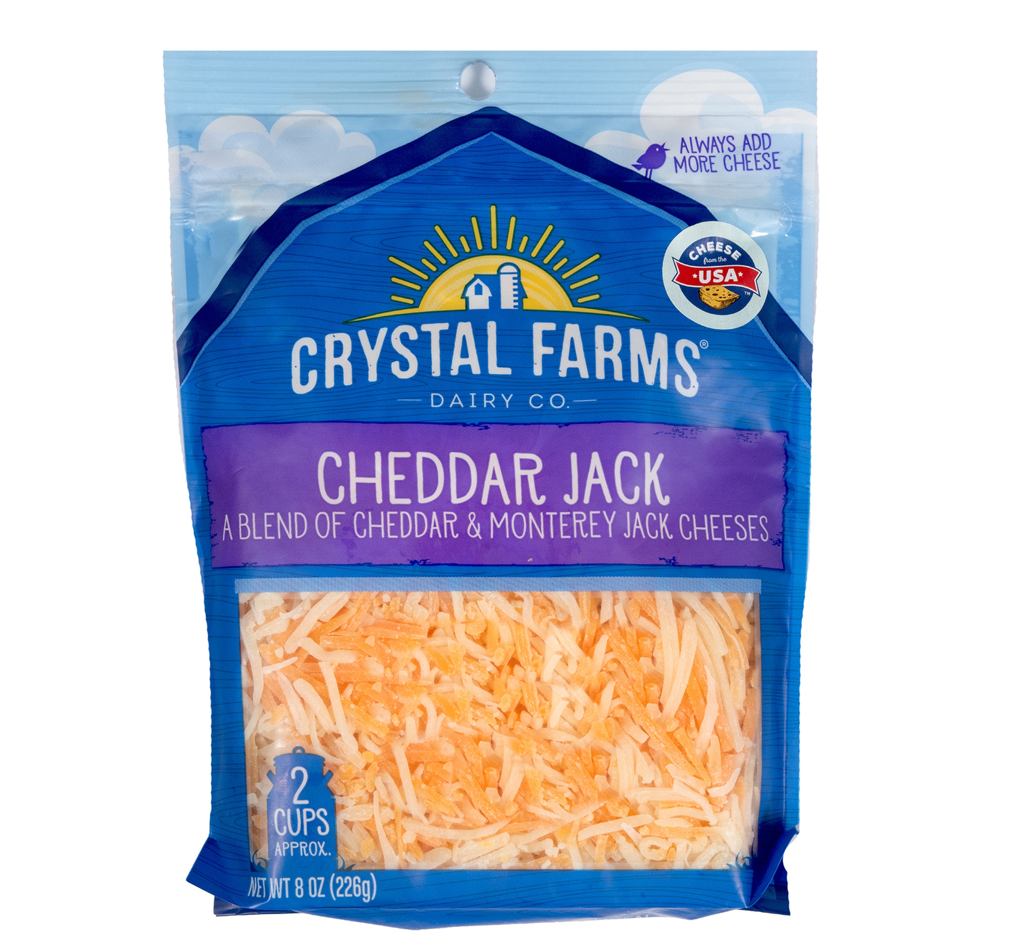 Crystal Farm Cheddar & Monterey Jack Cheese 226 g