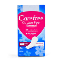 فوط صحية يومية كيرفري بدون رائحة، بملمس قطني، 34 قطعة