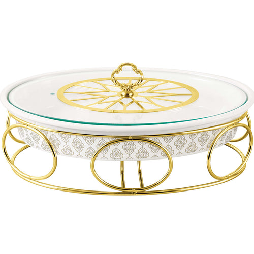Chefline Oval Casserole with Warmer Rack, 16 inches, 3167