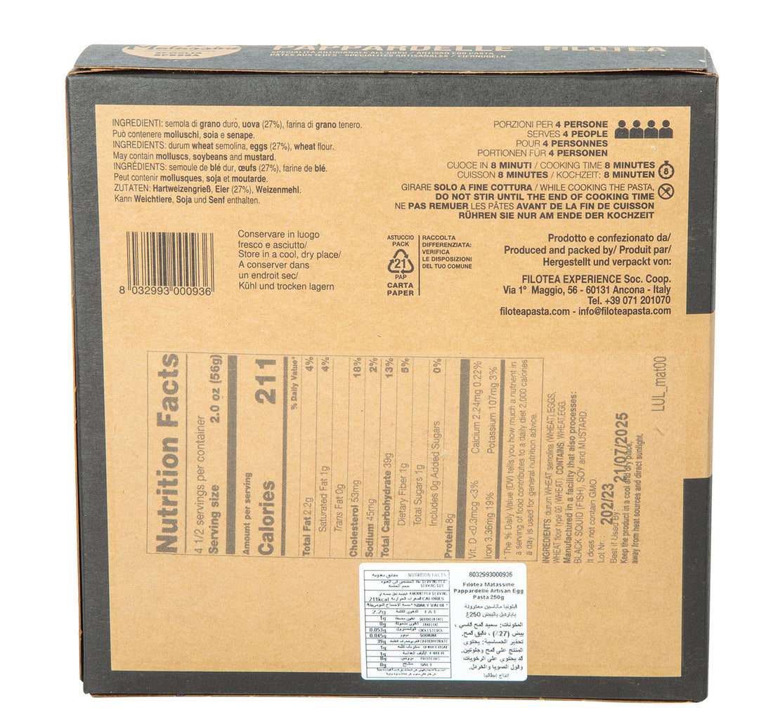 Filotea Pappardelle Artisan Egg Pasta 250 g