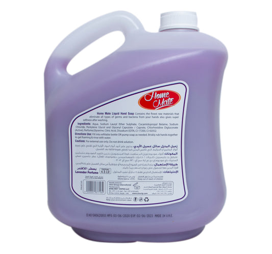 Home Mate Liquid Hand Soap Lavender Perfume 4 Litres + 500 ml