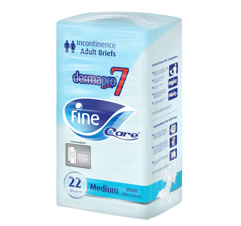 Fine Care Incontinence Medium Waist  Adult Diapers (75-110 cm) 22 pcs
