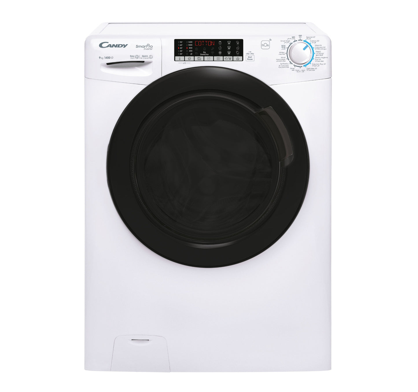 Candy Front Load Washer, 9 kg, 1400 RPM, White, CSO496TWMB-19