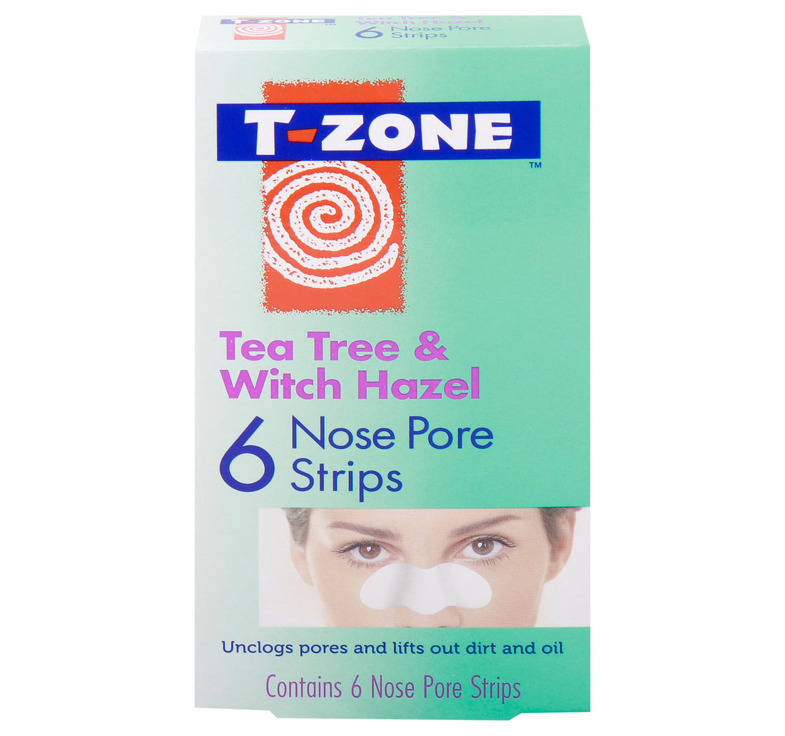 شرائط تنظيف مسام الأنف بخلاصة شجرة الشاي وبندق الساحرة من تي زون، 6 قطع