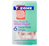 شرائط تنظيف مسام الأنف بخلاصة شجرة الشاي وبندق الساحرة من تي زون، 6 قطع