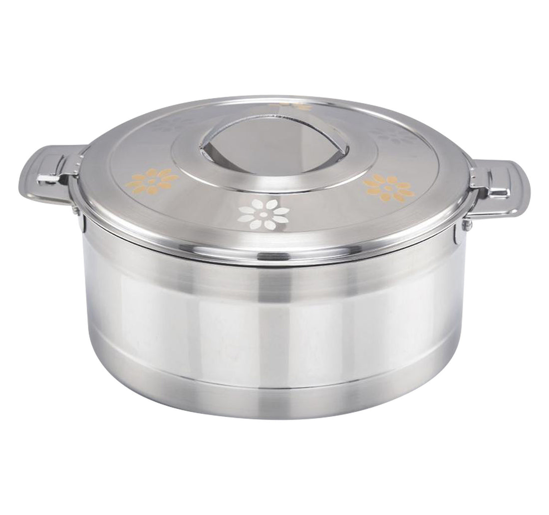 Sanjana Stainless Steel Casserole, Classic Gold, 3500 ml