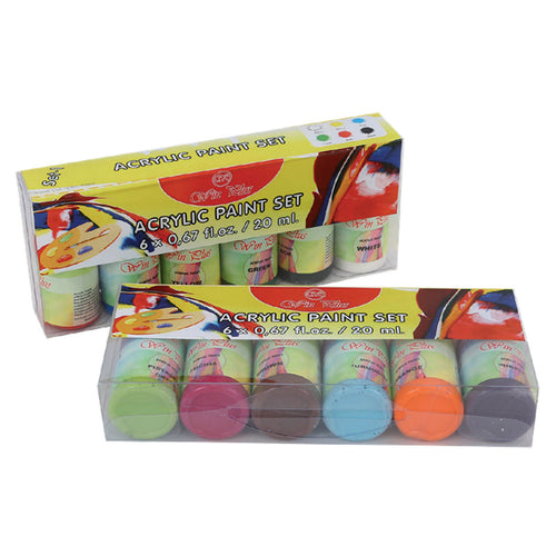 Win Plus Acrylic Color Set 20ml 6pcs Assorted Per Set