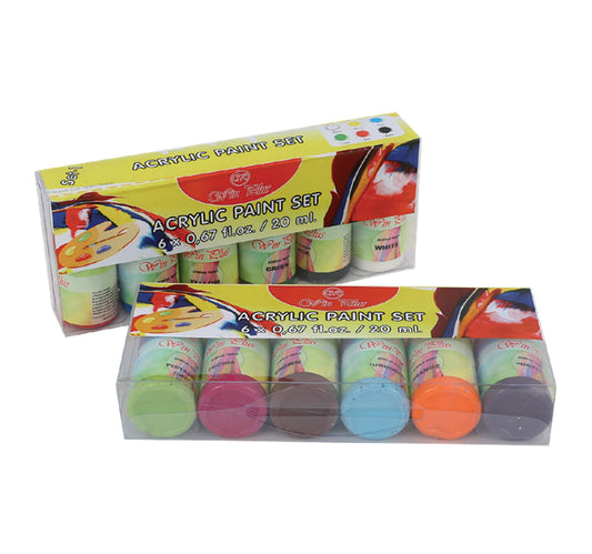 Win Plus Acrylic Color Set 20ml 6pcs Assorted Per Set