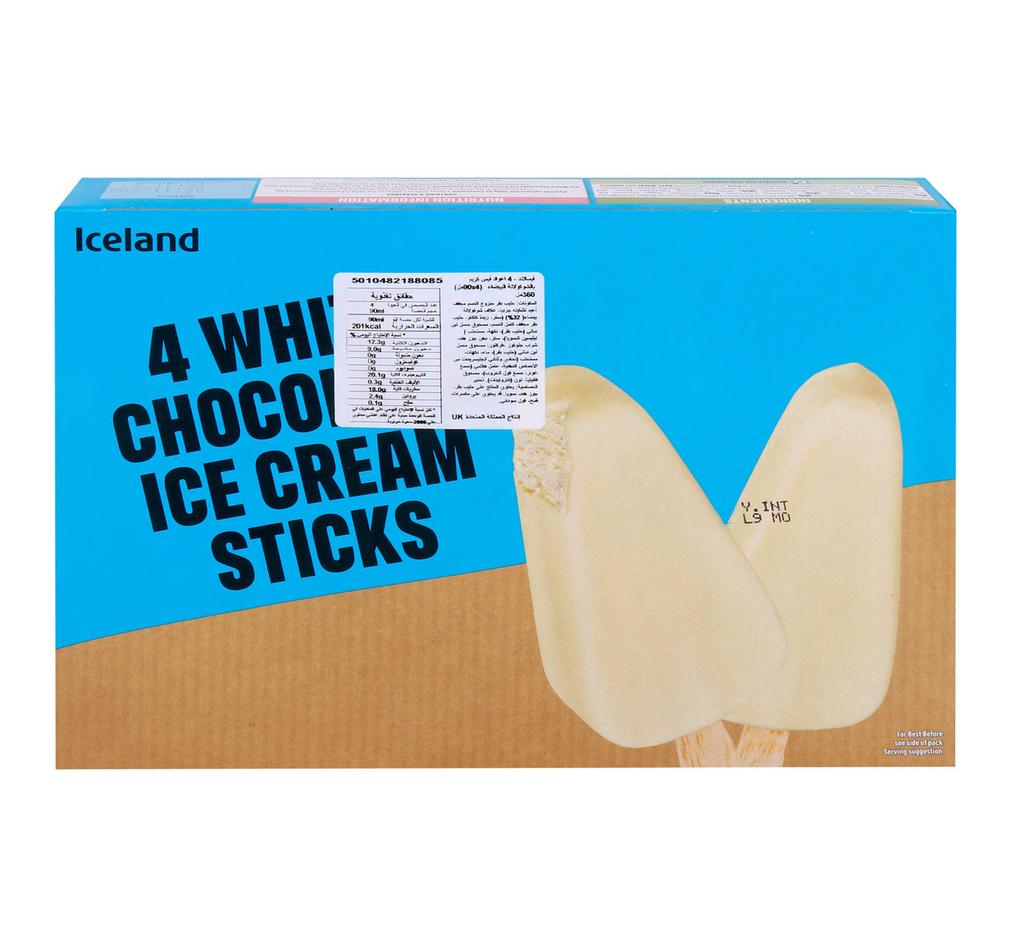 Iceland White Chocolate Ice Cream Sticks 4 x 90 ml