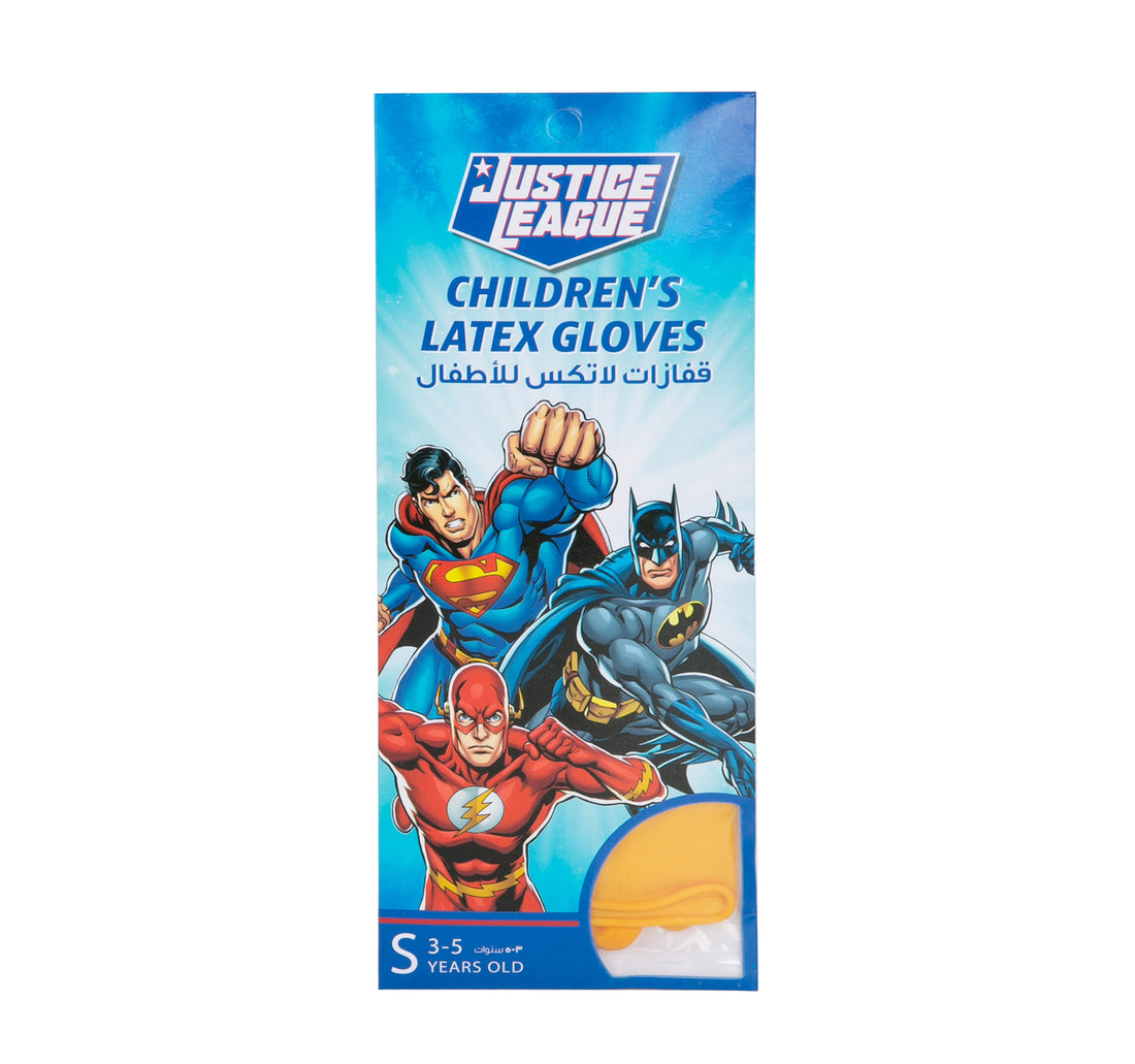 Justice League Children's Latex Gloves Size Small For 3-5 Years Old 1 Pair