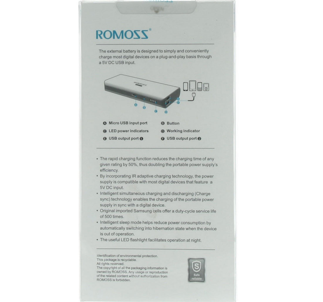 Romoss Power Bank 10400mAh Sailing 4