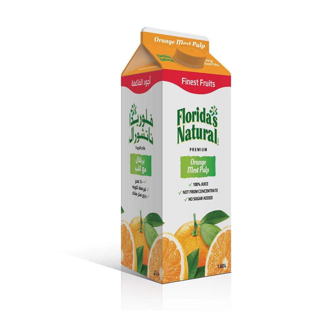 Florida's Natural No Added Sugar Orange Most Pulp Juice Value Pack 1.6 Litres