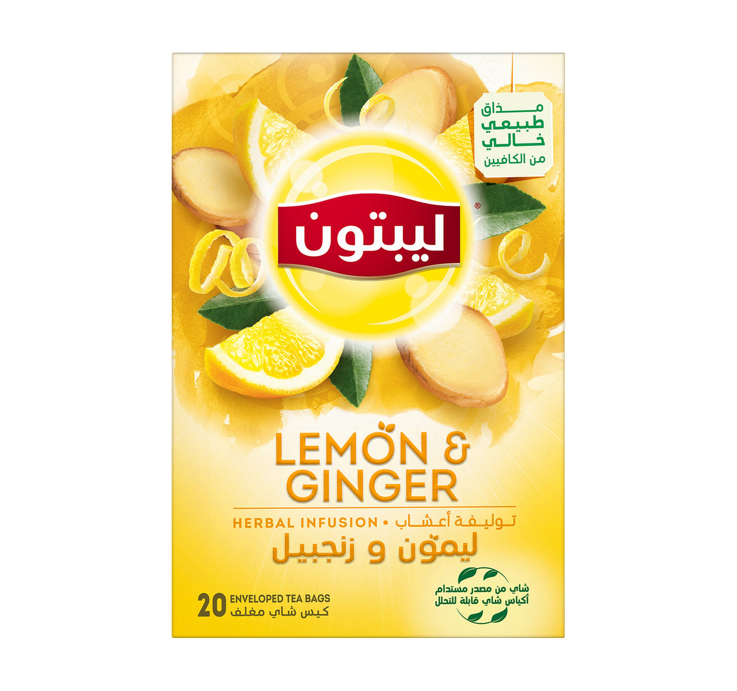 Lipton Lemon & Ginger Herbal Infusion Tea 20 Teabags