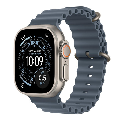 Apple Watch Ultra 3 GPS + Cellular Smartwatch, 49 mm Natural Titanium Case with Anchor Blue Ocean Band, MEWH4AF/A