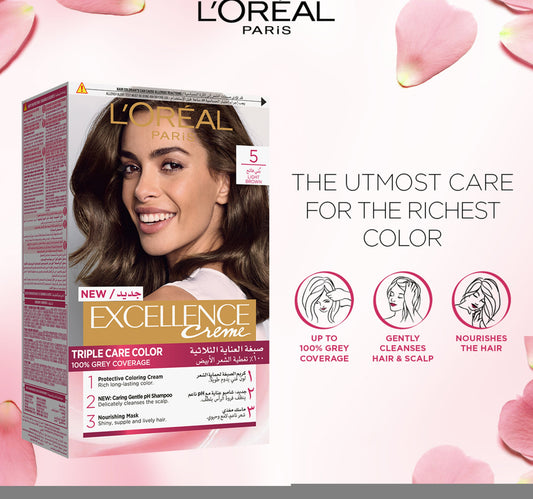L'Oreal Paris Excellence Cream Color 5 Light Brown 1 pkt