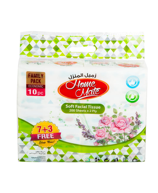 Home Mate Soft Facial Tissue 2ply 10 x 200 Sheets