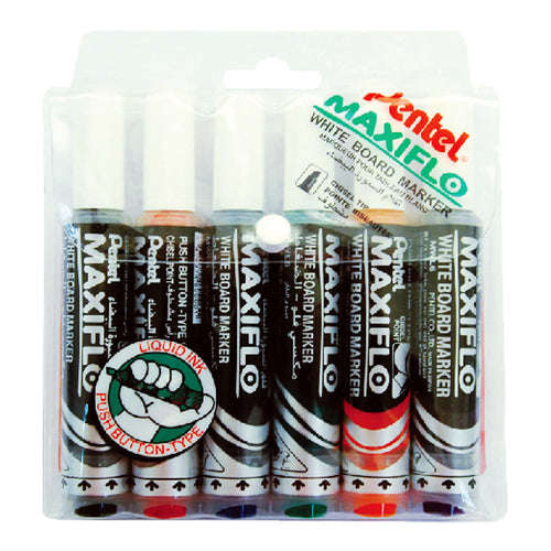 أقلام تحديد السبورة البيضاء Pentel Maxiflo، 6 قطع PE-MWL6-06
