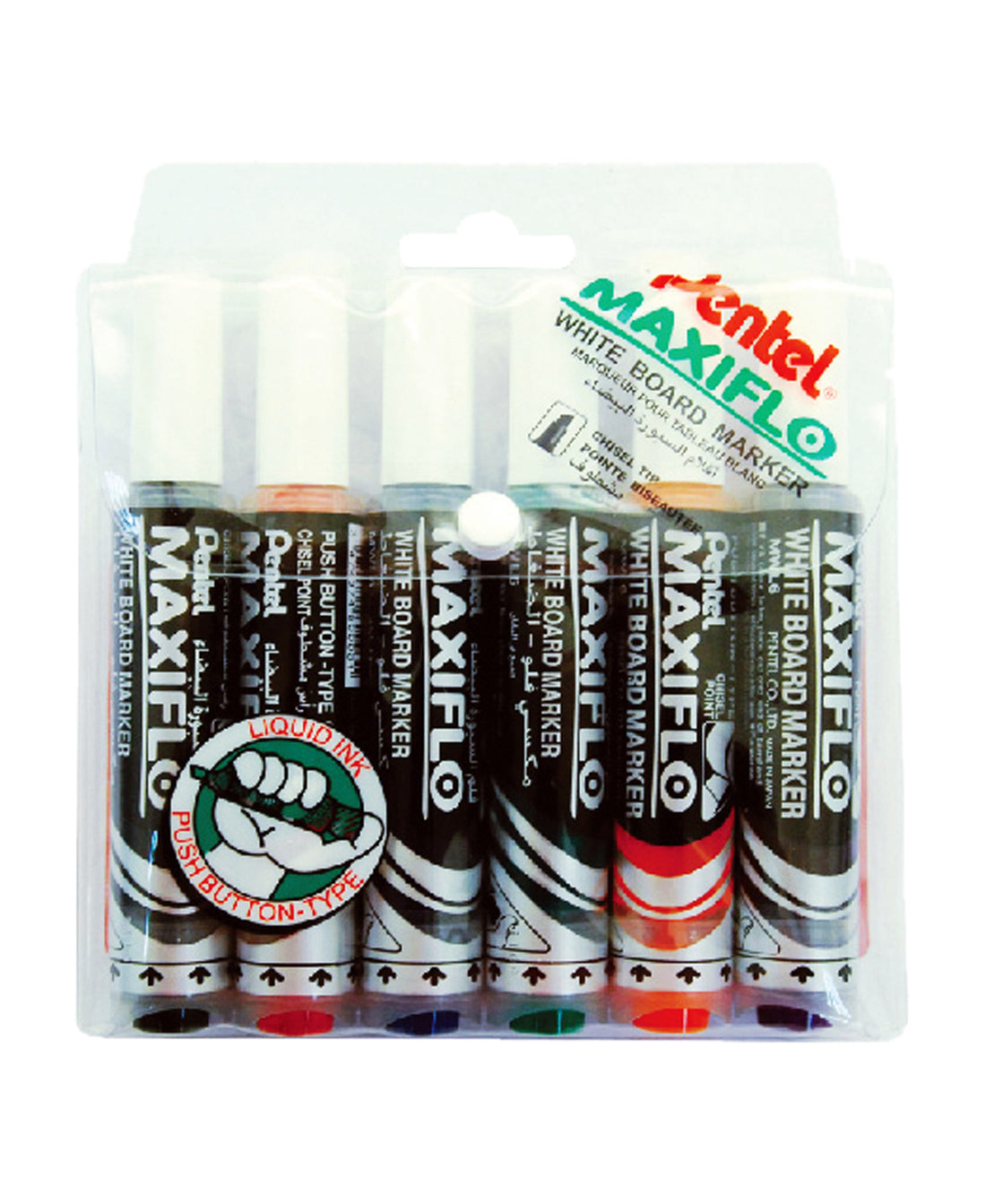 Pentel Maxiflo Whiteboard Marker 6pcs PE-MWL6-06