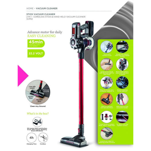 Kenwood 2 In 1 Cordless Stick & Handheld Vacuum Cleaner SVM12.00RD 160W