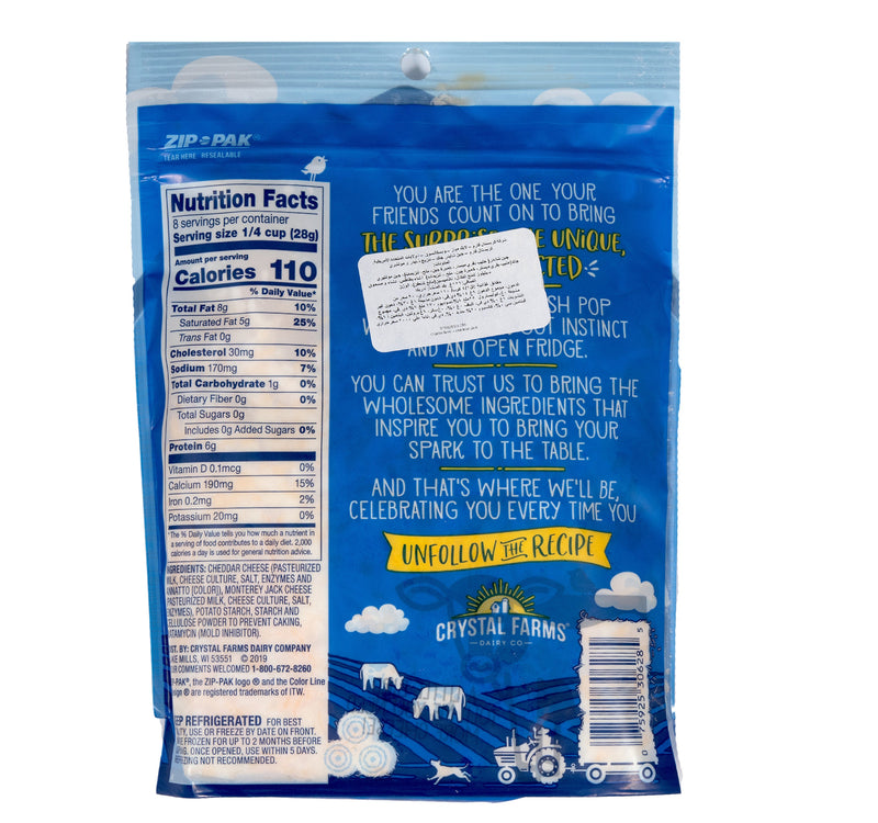 Crystal Farm Cheddar & Monterey Jack Cheese 226 g