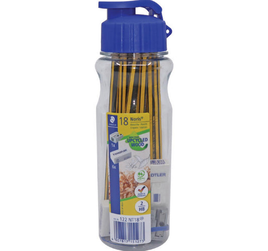 Staedtler Noris Pencil 18pcs + Eraser 6pcs + Sharpener 1 Pc - 122NT18