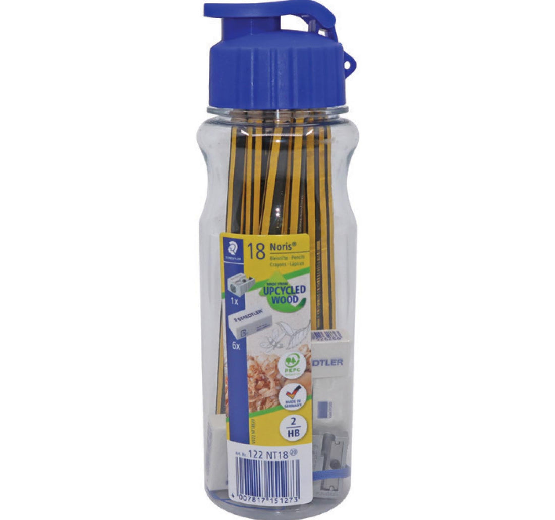 Staedtler Noris Pencil 18pcs + Eraser 6pcs + Sharpener 1 Pc - 122NT18