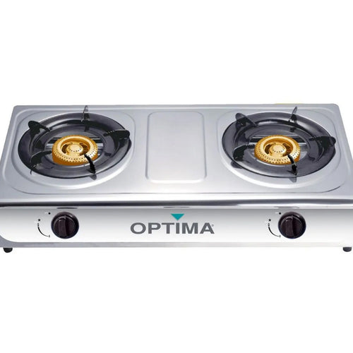 Optima 2 Burner Stainless Steel Table Top Gas Stove, GB220E