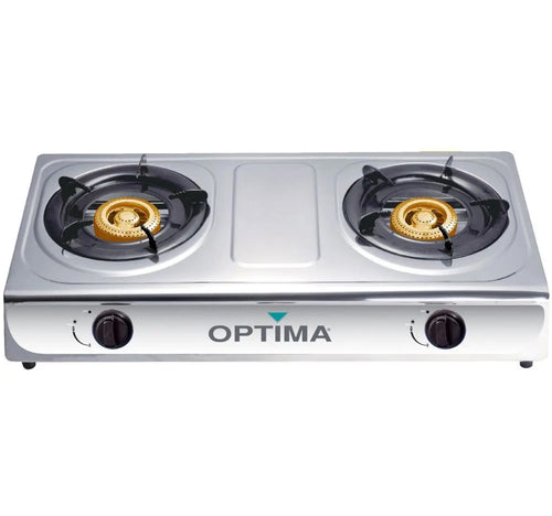 Optima 2 Burner Stainless Steel Table Top Gas Stove, GB220E