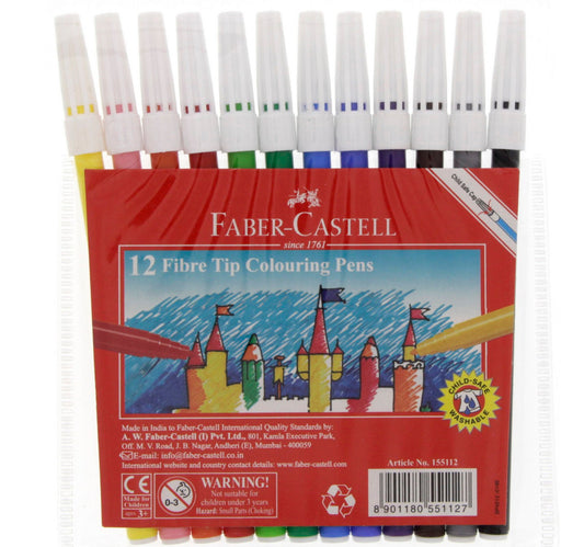 أقلام تلوين بطرف فايبر من فابر كاستل، 12 قطعة