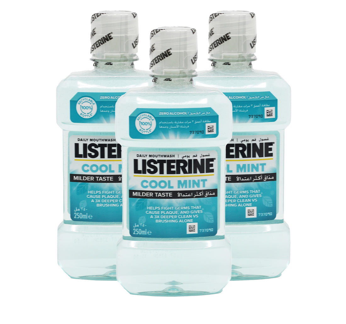 غسول الفم ليسترين زيرو كحول بنكهة النعناع المنعش 250 مل 2 + 1