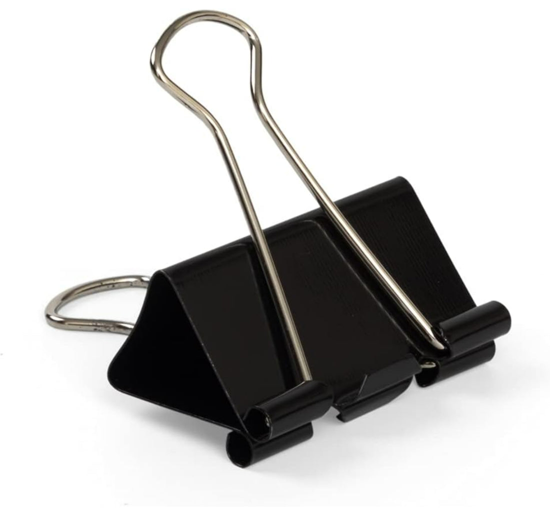 Maxi Metal Binder Clips, 41mm, 12 pcs, Black, BCL41