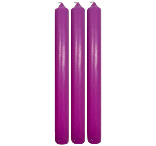 Maple Leaf Scented Taper Candle Set 3pcs Purple Mixed Berries