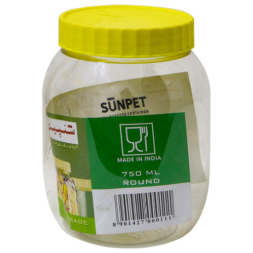 Sunpet Plastic Jar Round, 750 ml