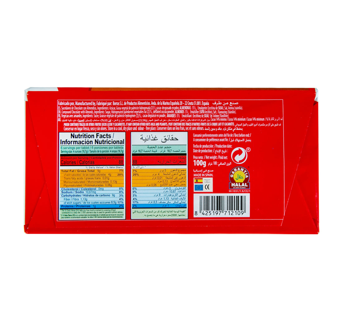 Maruja Compound Chocolate with Milk and Almonds 100 g