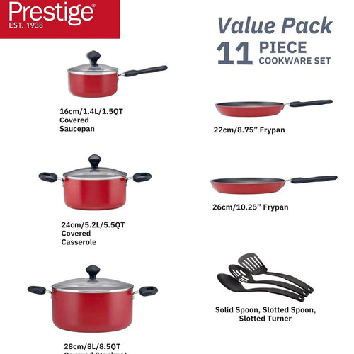 Prestige Non Stick Cookware Set, 11 pcs, PR21915