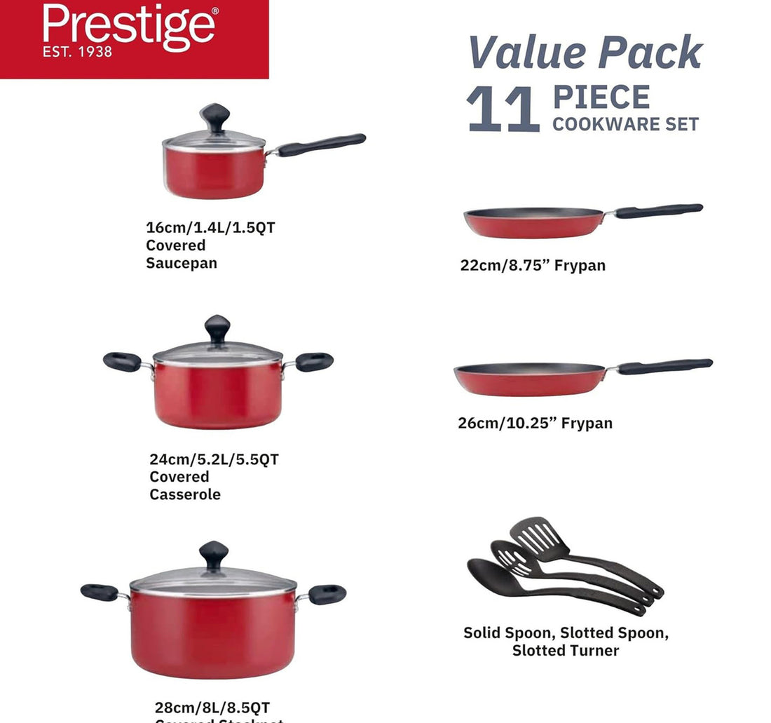 Prestige Non Stick Cookware Set, 11 pcs, PR21915