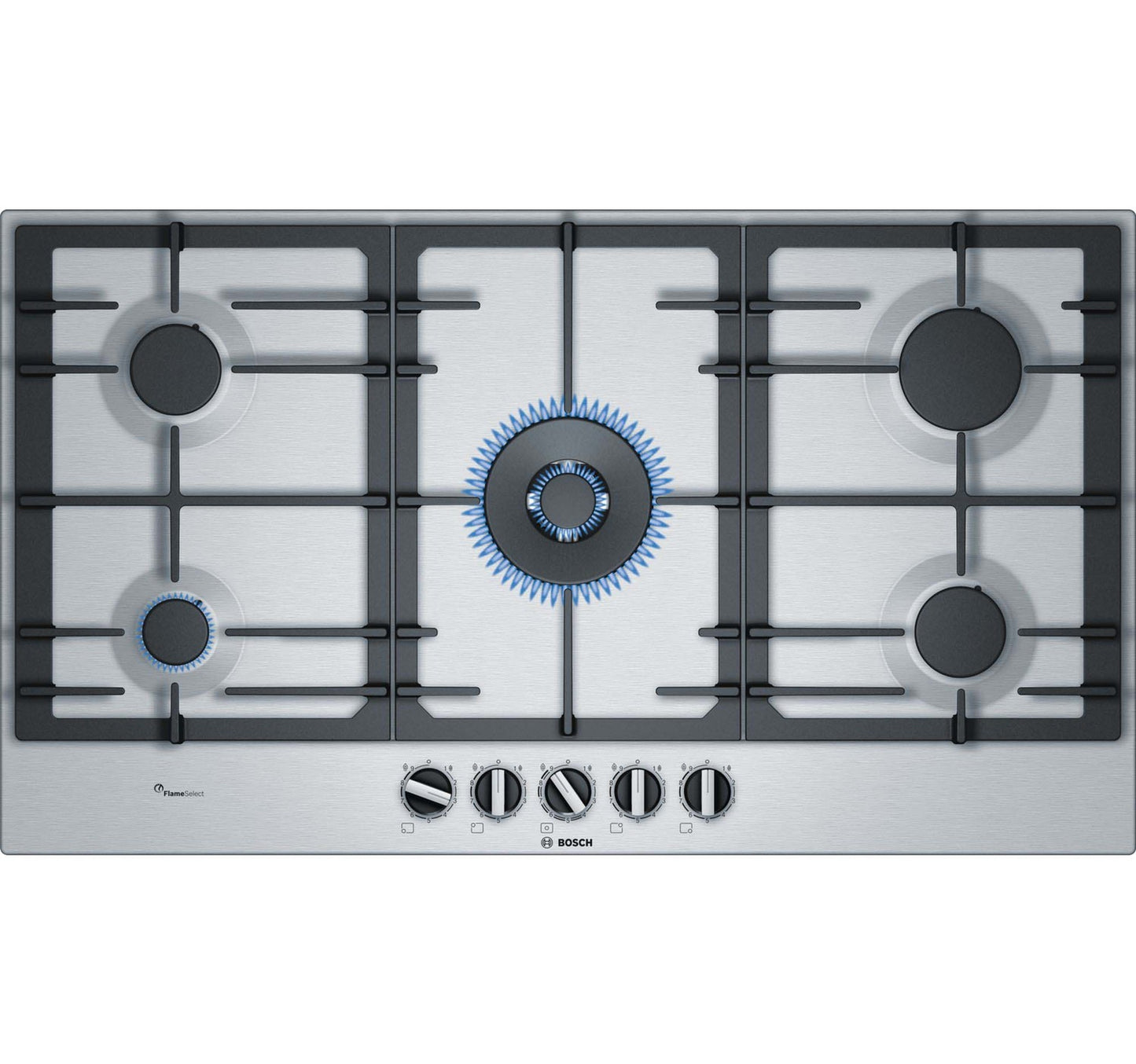 Bosch Built-In Gas Hob PCR9A5B90M 90cm Stainless-Steel Gas Hob 5Burner