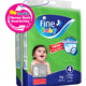Fine Baby Diapers Size 4 Large 7-14 kg Mega Pack 74 pcs