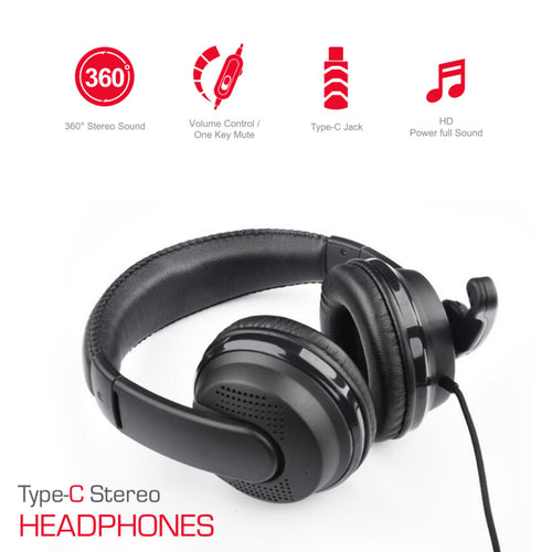 Trands Type-C Stereo Wired Headphones with Microphone HS998