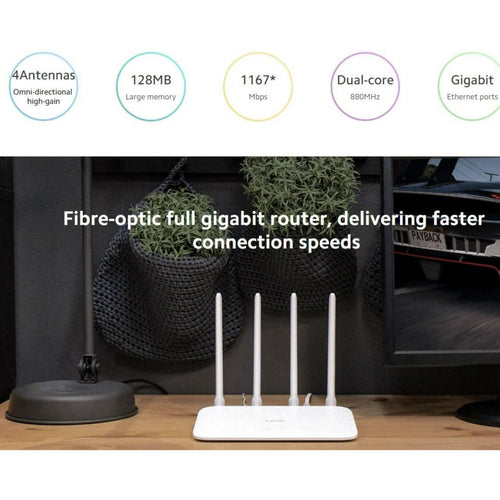 MI Dual-Core Full Gigabit AC1200 Router, White, DVB4330GL