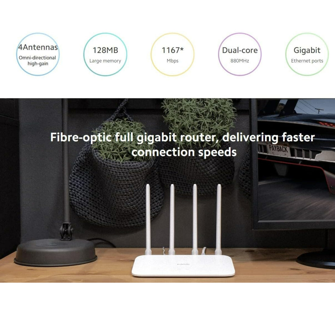MI Dual-Core Full Gigabit AC1200 Router, White, DVB4330GL