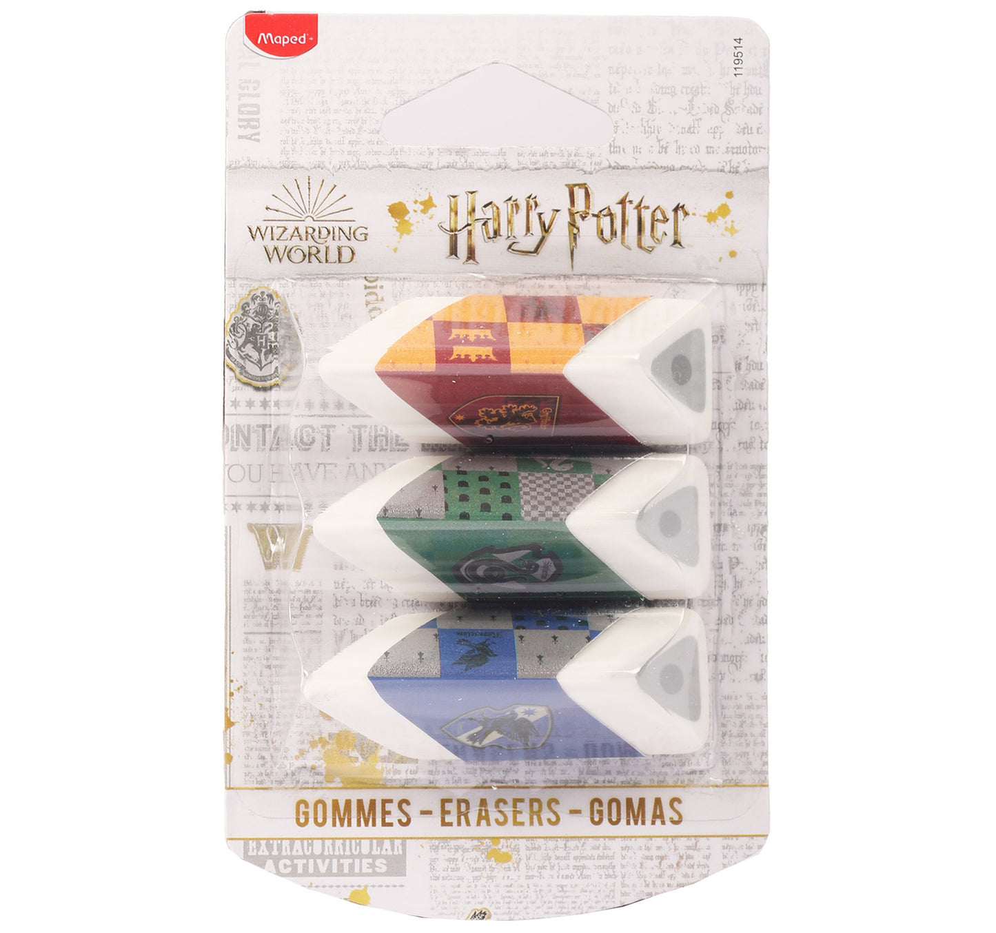Maped Harry Potter Pyramid Eraser 3pcs
