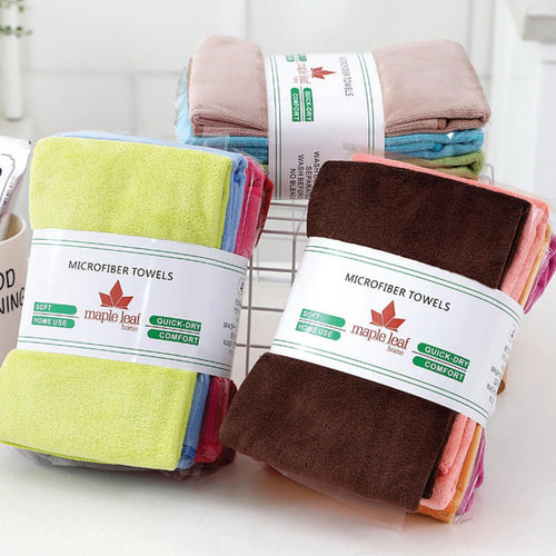 Maple Leaf Micro Fiber Hand Towel, 4 pcs, 40 x 60 cm, Assorted, 7386-A