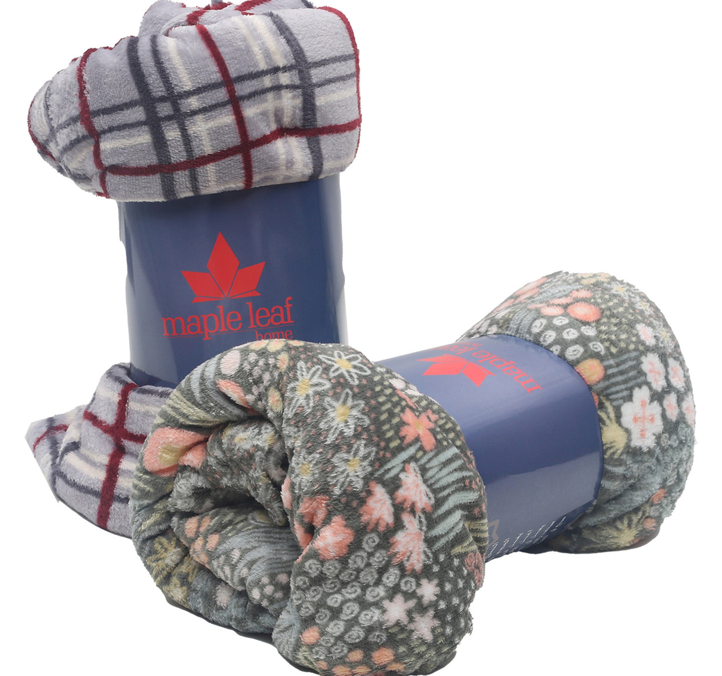 بطانية فلانل بنقشة أوراق القيقب، 160 × 200 سم، متنوعة