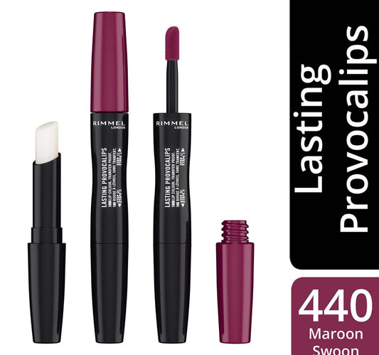 Rimmel London Lasting Provocalips Liquid Lipstick, 440 Maroon Swoon, 2.2 ml