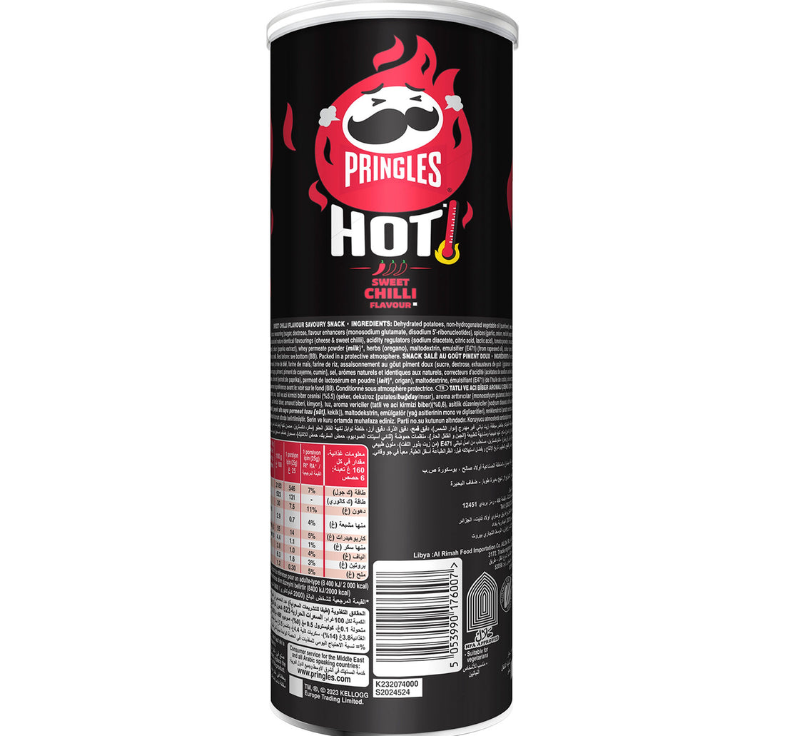 Pringles Hot Sweet Chilli Flavour Potato Chips 160 g